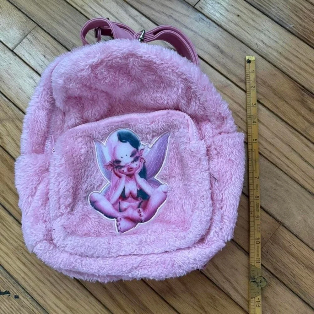 Melanie Martinez Portals Tour Pink fuzzy fairycore mini‎ backpack